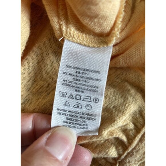 Free People Womens Shirt Sz S Double Knot Peach Crop Top 3/4 Sleeve Open Front - Picture 6 of 6